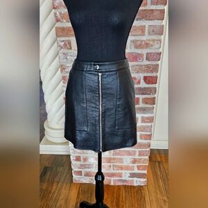 BAR III, Vegan Black Leather Skirt, Size 4, NWT